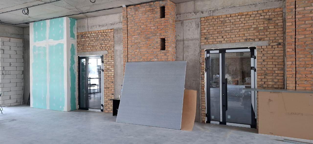 Interior doors being installed